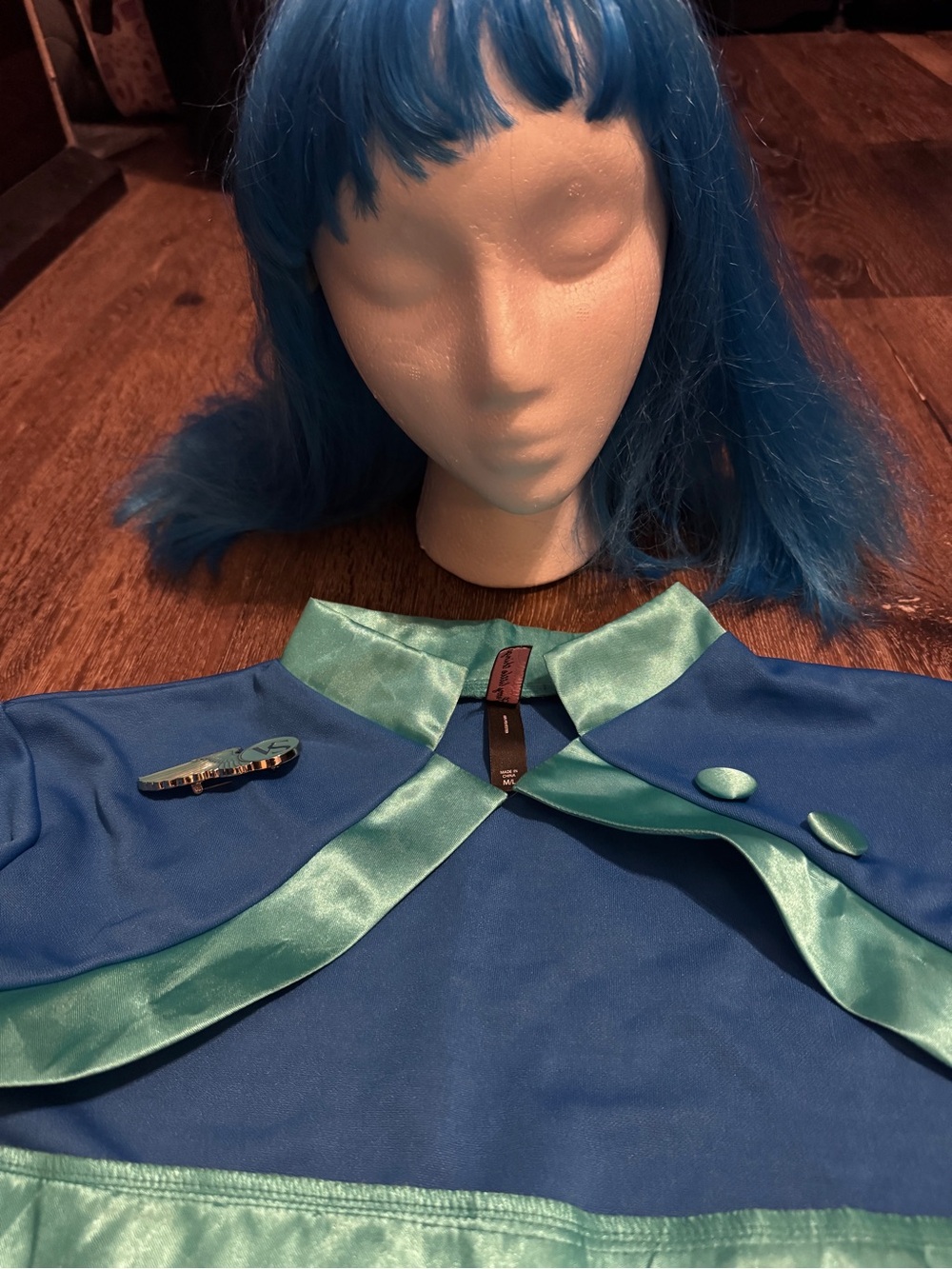 Victoria's Secret Blue and Teal Flight Attendant Costume Set with Wig - Picture 2 of 10